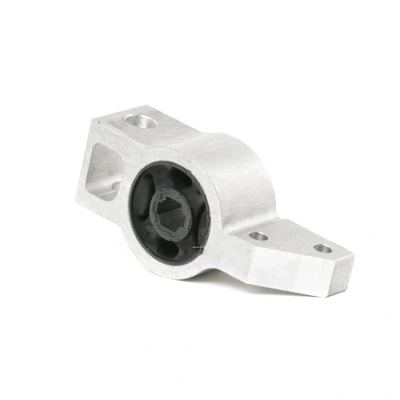 Abbildung von FEBI BILSTEIN 27069 Querlenkerlager mit Halter Vorderachse links, unten, hinten Aluminium, Gummi AUDI: A3 Sportback, Hatchback, VOLKSWAGEN: Caddy 3
