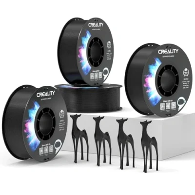 Abbildung von Creality Official PETG Filament Schwarz, 3D Drucker 1.75mm 4Kg, No Tangling, starke Bindung und Überhang Leistung Maßgenauigkeit +/ 0.03mm