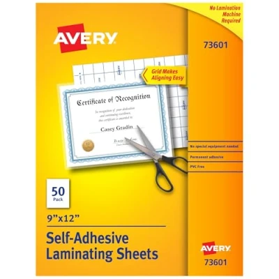 Abbildung von Clear Self Adhesive Laminating Sheets, 3 mil, 9 x 12, 50/Box
