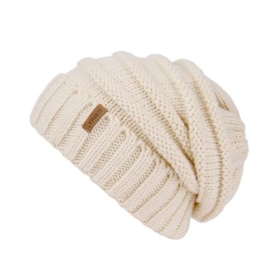 Abbildung von FURTALK Gestrickte Winter Slouchy Beanie Mütze Oversized Unisex Crochet Cable Ski Cap Baggy Slouch Hüte für Frauen Männer, Beige, Einheitsgröße