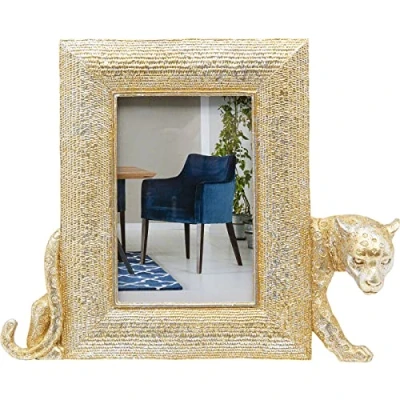 Abbildung von Kare Design Bilderrahmen Leopard, 28x23cm Gold, handgefertigt, Unikat, glamouröser Stil, edel, hochwertig, Dekoration, Wohnzimmer, Schlafzimmer, Flur