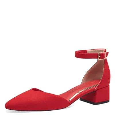 Abbildung von MARCO TOZZI Damen Pumps mit Riemen Glitzer Vegan, Rot (Cherry), 38 EU