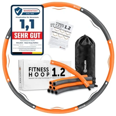 Abbildung von HULAKA® Hula Hoop Reifen Erwachsene (1,2kg) Fitnessreifen mit Gewicht zum Abnehmen und Massage Effekt, weicher Hoola für Bauchmuskeltraining &amp; Fettverbrennung