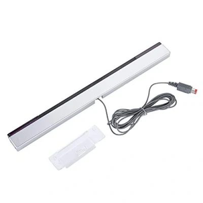 Abbildung von Wii Sensorleiste, Kabelgebundener Empfänger Sensorleiste mit Ständer für WII/WIIU Konsole, Kabellos