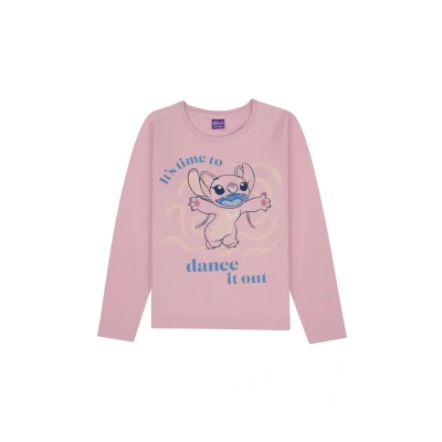 Abbildung von Disney Stitch Longsleeve Langarmshirt für Kinder, Größe: 146/152, Rosa