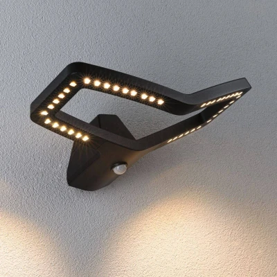Abbildung von Paulmann LED Außen Wandleuchte »Alara IP44 eckig 375x270mm RGBW+ 10W 450lm 230V Anthrazit Metall«, 1 flammig, Smart Home Zigbee 3.0, Bewegungsmelder