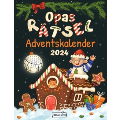 Abbildung von Opas Rätsel Adventskalender 2024: 24 Tage festlicher Rätselspaß für Opa mit 72 Rätseln in großer Schrift Inkl. Sudoku, Kreuzwort &amp; Wortsuchrätseln