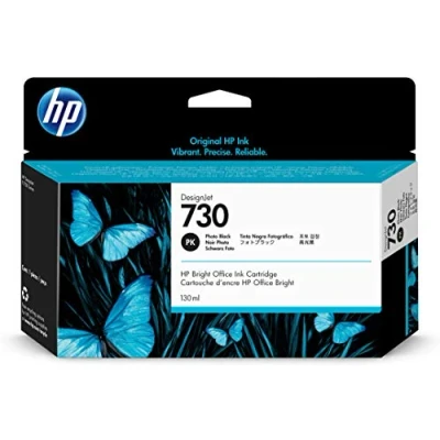 Abbildung von HP 730 (P2V67A) Original Tintenpatrone für DesignJet, Schwarz Foto, 130 ml