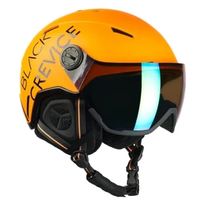 Abbildung von Black Crevice Skihelm Vail mit Visier, neon orange, L (58 61 cm)…