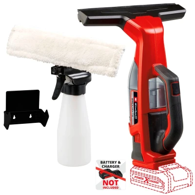 Abbildung von Einhell Akku Fensterreiniger BRILLIANTO Power X Change (18 V, 28 cm lange Saugdüse, streifenfreie Reinigung, inkl. Sprühflasche mit Mikrofasertuch, ohne Akku)