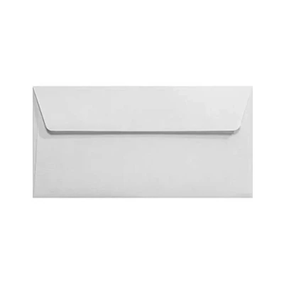 Abbildung von Netuno 100 Weiß DL Briefumschläge geripptes Papier 11 x 22 cm 120g Aster Laid White elegante DIN Lang Kuverts Haftklebung ohne Fenster für Einladungen Geburtstagskarten Glückwunschkarten