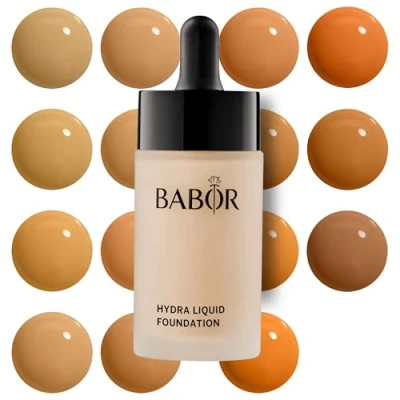 Abbildung von BABOR Make up Hydra Liquid Foundation, für trockene Haut, Mit Hyaluronsäure, Mittel stark deckend, Langanhaltend, 06 natural, 1 x 30 ml