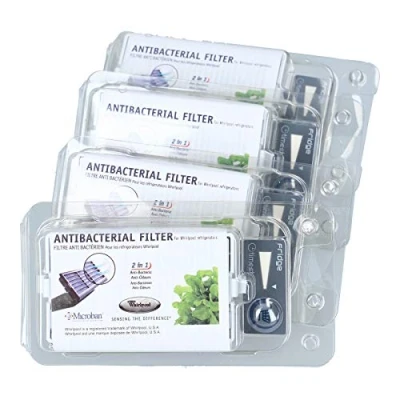 Abbildung von Whirlpool 4er Pack Microban ANT001, ANT 001, ANTF MIC, HYG001, 481248048172 Antibakterieller Hygiene Luftfilter für Bauknecht Side by Kühlschrank