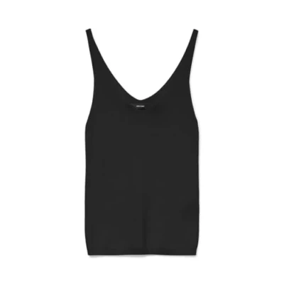 Abbildung von VERO MODA Damen Geripptes Struktur Top Einfarbiges V Ausschnitt Shirt Ärmelloses Strick Oberteil VMNEWLEX