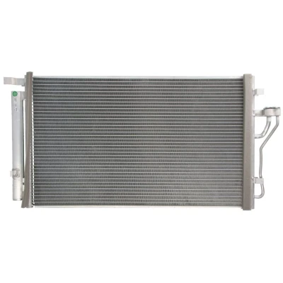 Abbildung von MAHLE ORIGINAL AC 56 000S Klimakondensator mit Stehbolzen, Trockner 17mm 12,9mm 655mm HYUNDAI: ix35, KIA: Sportage III