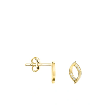 Abbildung von SOFIA MILANI Damen Ohrringe 925 Silber vergoldet/golden &amp; mit Zirkonia Steinen Oval Ohrstecker E1669