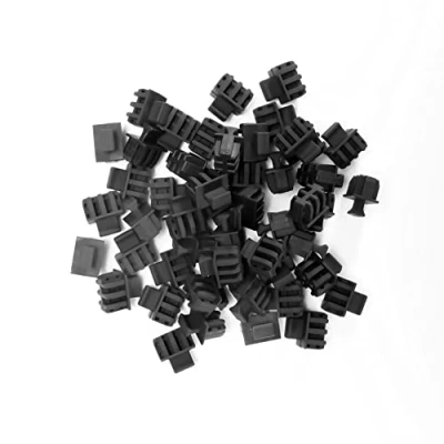Abbildung von 50 Stück SFP Staubschutz für offenen SFP/SFP+ Steckplatz Stecker Glasfaser Staubschutzkappen Port Anti Netzwerk Switch Schutz langlebiges TPE Material mit Zuglasche