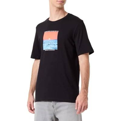 Abbildung von JACK &amp; JONES Herren Jormarbella Tee Ss Crew Neck 1 FST T Shirt, Schwarz, S