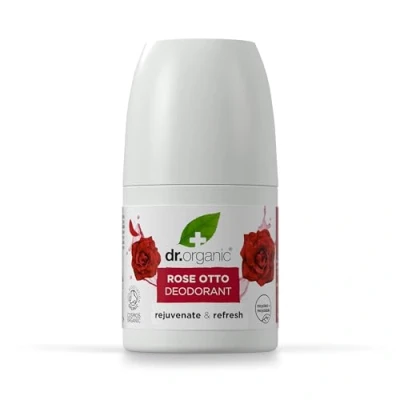 Abbildung von Dr Organic Rose Otto Deodorant, Aluminiumfrei, Für Männer und Frauen, Natürlich, Vegan, Tierversuchsfrei, Paraben &amp; SLS frei, Recycelt Recyclebar, Zertifiziert Bio, 50ml