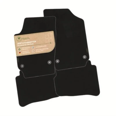 Abbildung von MAT10 Green Edition Auto Fußmatten passend für VW Polo (BJ 03/2007 05/2009; Typ 9N, 9N2, 9N3) nachhaltiges Velours Automatten Set, 4 teilig Made in Germany, Erstausrüsterqualität