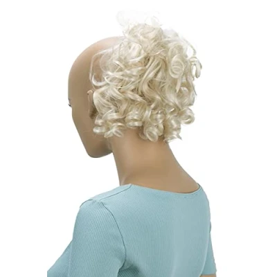 Abbildung von CAISHA Haarteil Haargummi Lena Hochsteckfrisuren Brautfrisuren Voluminös Gelockt Unordentlich Dutt Kunstfaser DM17cm Hellblond G17L