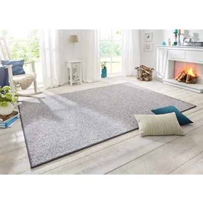 Abbildung von BT Carpet Wolly Teppich Wohnzimmerteppich Flachgewebe Kurzflor Woll Optik Wolle Skandi Look Esszimmer, Wohnzimmer, Kinderzimmer, Schlafzimmer Creme, 200x300cm