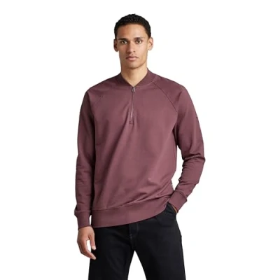 Abbildung von G STAR RAW Herren Lightweight Sweatshirt Bomber Half Zip, Purpur (vineyard wine D22396 D136 D303), L