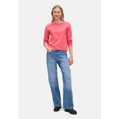 Abbildung von Cartoon MIT Rundhalsausschnitt Strickpullover, Damen, Größe: 34, Calypso coral