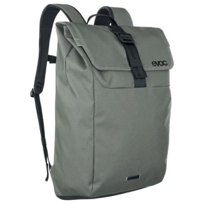 Abbildung von EVOC DUFFLE BACKPACK 26, Rucksack (wasserfestes und 100% PVC freies Tarpualin, Deckel mit Aluminium Hakenverschluss, Volumen: 26l, Gewicht: 875 g, Maße: 50 x 31 17 cm), Dark Olive Black