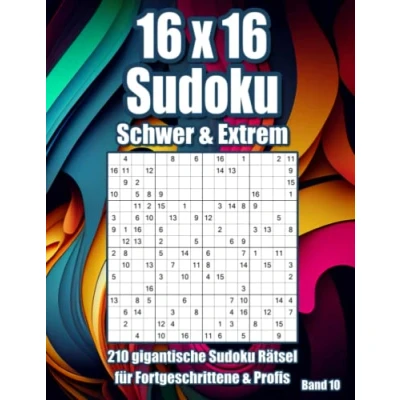 Abbildung von 16x16 Sudoku für Erwachsene: 210 schwere und extrem Rätsel