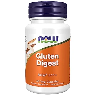 Abbildung von Now Foods, Gluten Digest (Glutenenzym), 60 vegane Kapseln, Laborgeprüft, Sojafrei, Glutenfrei, ohne Gentechnik, Vegetarisch