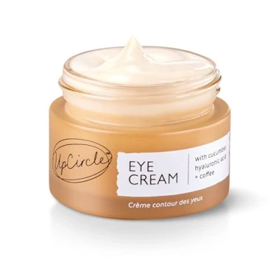 Abbildung von UpCircle Augencreme mit Kaffee und Hyaluronsäure 15ml Für Augenringe, Schwellungen Falten Glycerin, Ahornrinde + Gurkenextrakt natürlich, vegan ohne Tierversuche