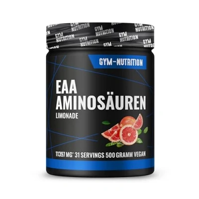 Abbildung von PREMIUM EAA Pulver hochdosiert I Alle 8 essentielle Aminosäuren EAAs Komplex Vegan Reich an BCAA Ohne unnötige Zusätze (Pink Lemonade)