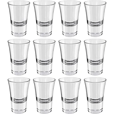 Abbildung von Wellgro 3,4cl Schnapsgläser 4,5 x 7 cm (ØxH) Glas klar Shotgläser standfest Made in Italy, Stückzahl:12 Stück
