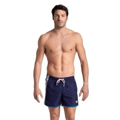 Abbildung von Arena Herren Mens Team Stripe Beach Short Swim Trunks, Navy Blue Cosmo White, XL EU