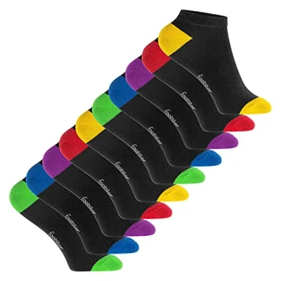 Abbildung von Footstar Kinder Baumwoll Sneaker Socken (10 Paar) mit abgesetzter Ferse und Spitze Funfarben 31 34