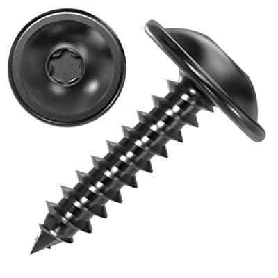 Abbildung von 100 AUPROTEC Blechschrauben 4,8 x 13 mm Flachkopf mit Scheibe TORX schwarz verzinkt DIN 7049 mm, Stück