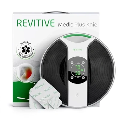 Abbildung von Revitive Medic Plus Knie Durchblutungs Stimulator Bekämpft und Beinschmerzen sowie Schwellungen zwischen Fuß Oberschenkel medikamentenfrei, Schwarz, Weiß, Grün