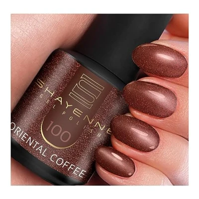 Abbildung von SHAYENNE Shellac Gel Nagellack 15 ml für UV LED Lampe 100 Oriental Coffee Braun Schimmer MADE in GERMANY Nail Polish for Lamp Nagel Lack Gellack Nagelgel
