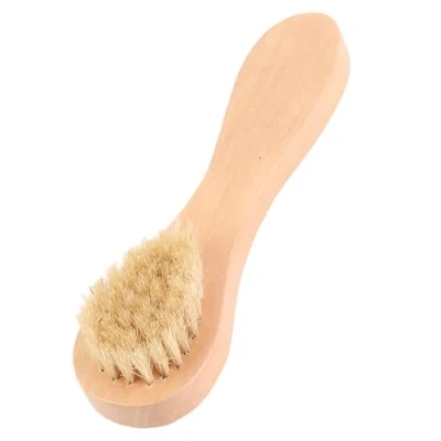 Abbildung von Gesichtsbürsten zum Reinigen und Peeling Soft Borsten Holzgriff Gesichtsbehandlung Scrubbing Hautreinigung Scrubber Bürste für Männer Frauen