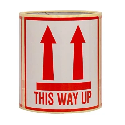 Abbildung von OliveBird 100 Aufkleber &quot;This Way Up&quot; Diese Seite Nach Oben Versandetiketten Große 10x10CM Stück