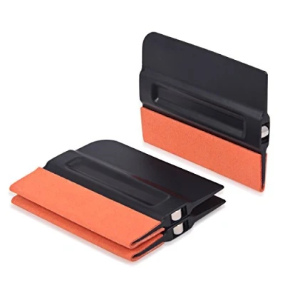 Abbildung von Winjun 3 Stück Autofolie Magnet Rakel mit Filzkante Folienrakel Filzrakel für Car Wrapping Folie Tönungsfolie Fensterfolie Werkzeug, Schwarz, 10cm x 7,5cm