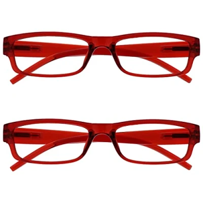 Abbildung von OPULIZE Die Lesebrille Unternehmen Rot Leicht Komfortables Leser Wert 2er Pack Herren Frauen RR32 Z +1,00