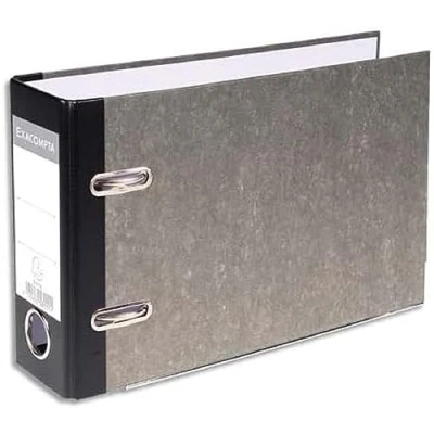 Abbildung von Exacompta 53111E Ordner Wolkenmarmor. 7 cm breit DIN A5 quer schwarzer Rücken Ringordner Aktenordner Briefordner Büroordner Pappordner