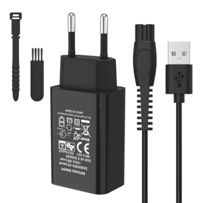 Abbildung von 5V Oneblade Ladegerät für Philips Rasierer 360 QP2724 QP2834 MG9525 QP1324 QP1424 QP1924 QP4530 MG9510 MG5910 MG9520 MG9550 Netzeil Kabel Adapter USB