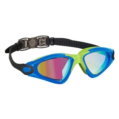 Abbildung von BECO Schwimmbrille CALAIS MIRROR Antibeschlag und UV Schutzspiegel Unisex Taucherbrille Erwachsene Sport in Blau Grün