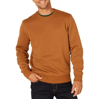 Abbildung von Amazon Essentials Herren Fleece Sweatshirt mit Rundhalsausschnitt (erhältlich in Big &amp; Tall), Muskat, XXL