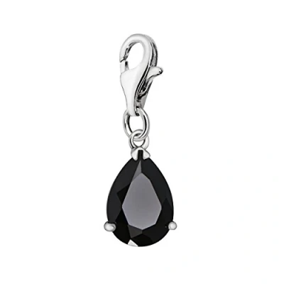 Abbildung von Quiges Charms Anhänger Brillant Schwarz Versilbert Damen Schmuck für Bettelarmband