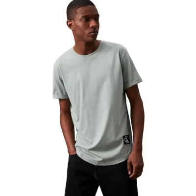 Abbildung von Calvin Klein Jeans Badge TURN UP Sleeve Tshirt basic, Herren, Größe: XS, Slate gray