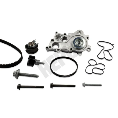 Abbildung von HEPU PK06651 Wasserpumpe + Zahnriemensatz ohne Thermostat, mit Schrauben VOLKSWAGEN: Golf 7, Polo V Hatchback, 7 Variant, SKODA: Octavia 3 Combi
